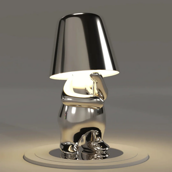 Playful Dimmable Table Lamp - LumoPals-Silver-Thinking-The Livary