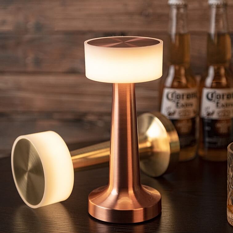 Modern Dimmerable Table Lamp - Victor-Gold-Cylinder-The Livary