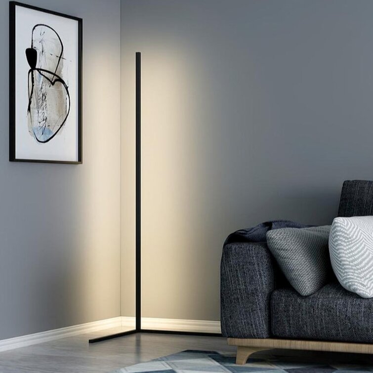LED Design Corner Lamp with Remote Control – Viorra-Black-RGB + Warm + Cool Dimmable White-The Livary