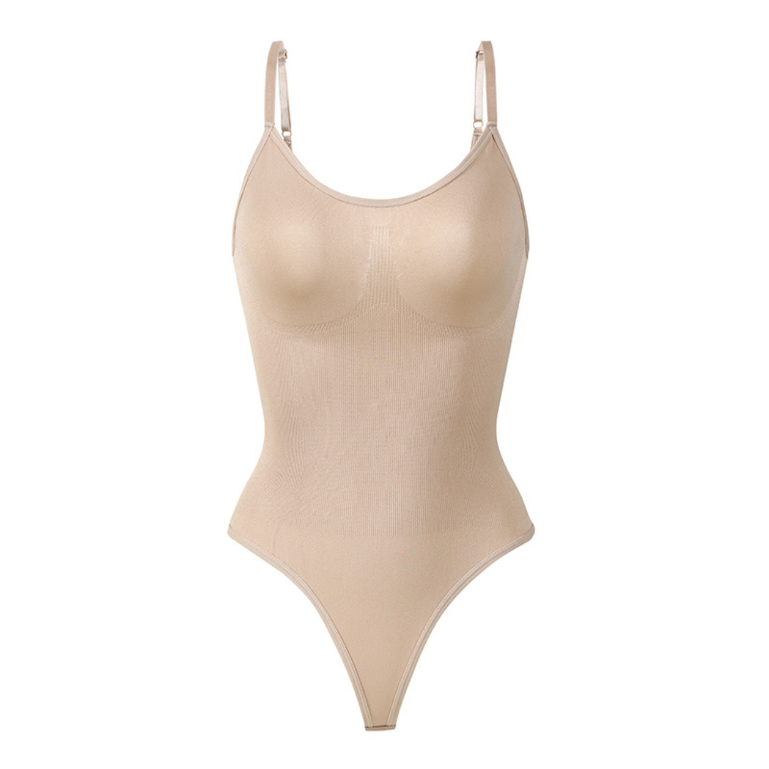 SculptEase Corrective Seamless Bodysuit String-Beige-S-The Livary