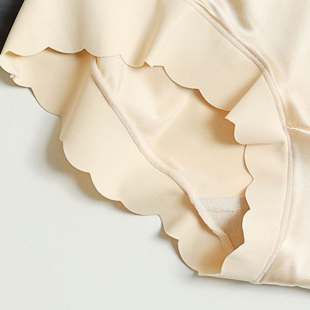 Seamless Satin Ladies' Briefs - Emliy-Beige-5+5 FREE! (10-Pack)-M (40-60kg)-The Livary