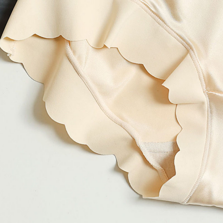 Seamless Satin Ladies' Briefs - Emliy-Beige-5+5 FREE! (10-Pack)-M (40-60kg)-The Livary