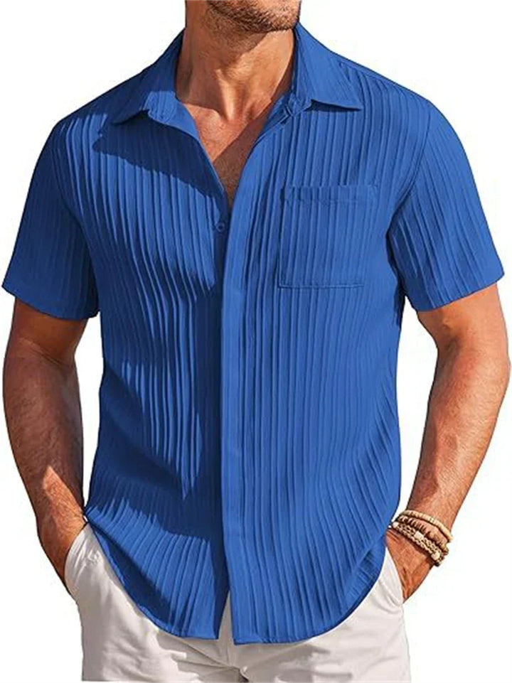 Light Linen Shirt for Men – Breathable & Relaxed Fit – Jonas-Dark blue-S-The Livary