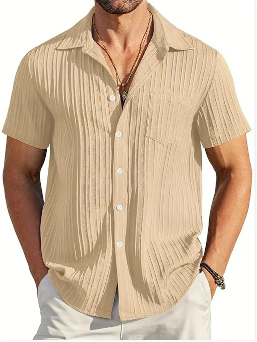 Light Linen Shirt for Men – Breathable & Relaxed Fit – Jonas-Khaki-S-The Livary