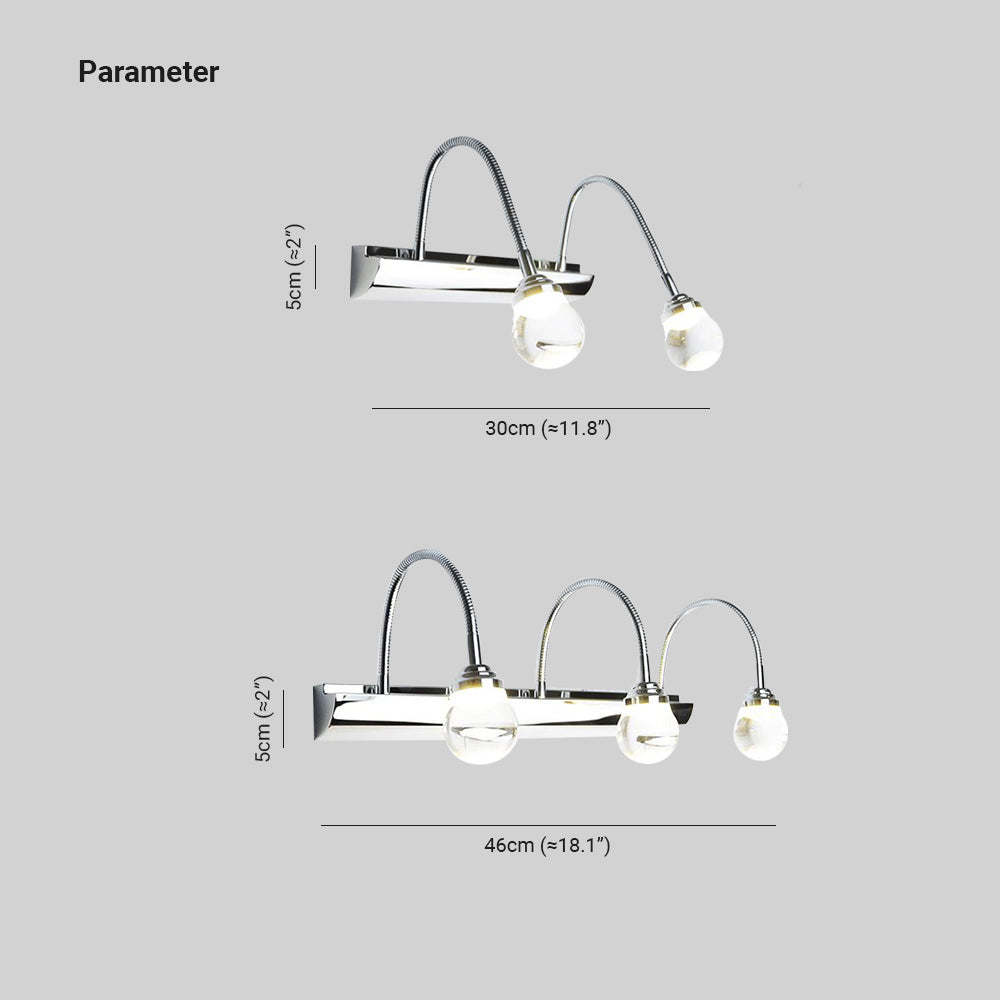 Curved LED Wall Lamp – Arcus-2 lamps-White Light-40cm-The Livary