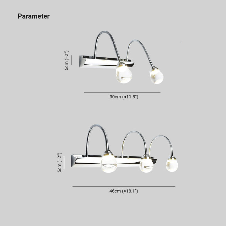 Curved LED Wall Lamp – Arcus-2 lamps-White Light-40cm-The Livary