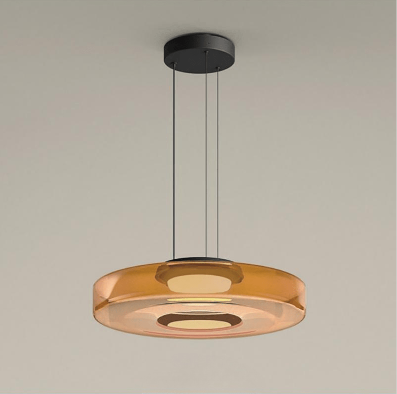 Modern Glass Pendant Light in Bauhaus Style - AuroraSphere-Amber-1 Level-D 9.84 x H 4.33 inches-The Livary