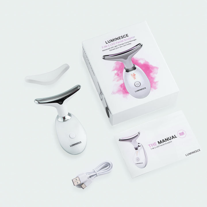 7-in-1 LED Face Firming & Massage Tool – Vénera-White-The Livary