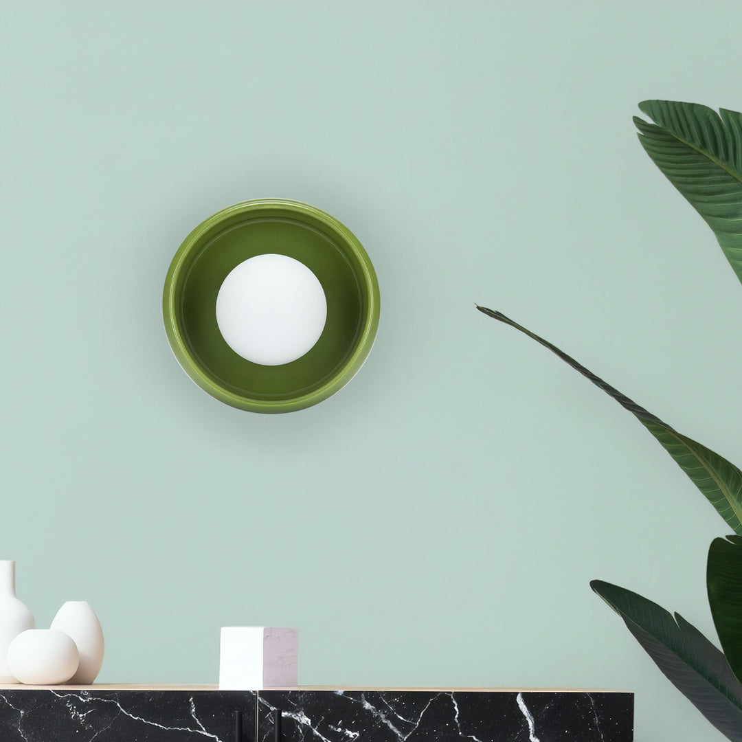 Round Ceramic Wall Lamp - Circo-Yellow-The Livary