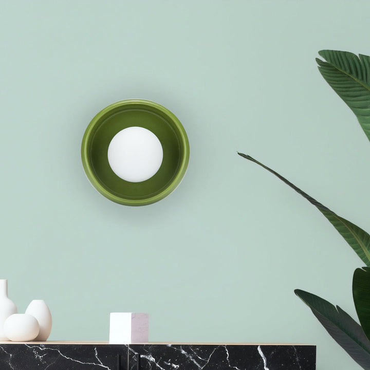 Round Ceramic Wall Lamp - Circo-Yellow-The Livary