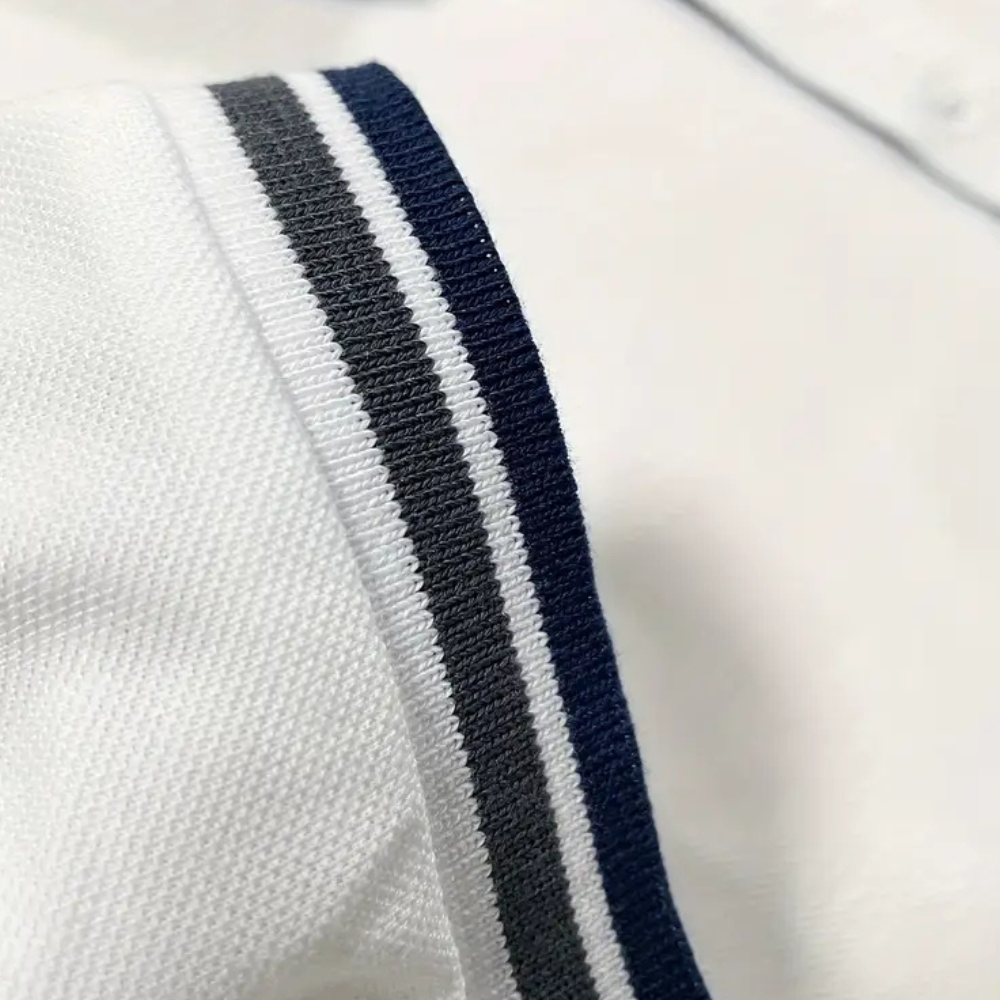Trendy White Men's Polo - Tiberius-S-The Livary