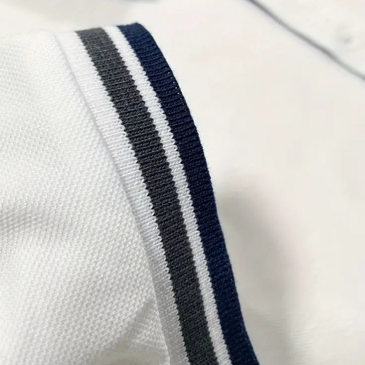 Trendy White Men's Polo - Tiberius-S-The Livary