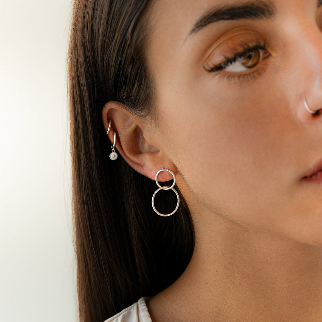 Subtle Stylish Earrings - Nova-Silver-The Livary