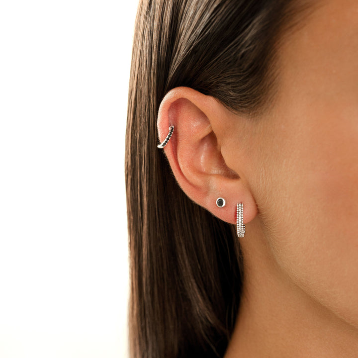 Compact Circle Earrings - Amira-Gold-White-The Livary