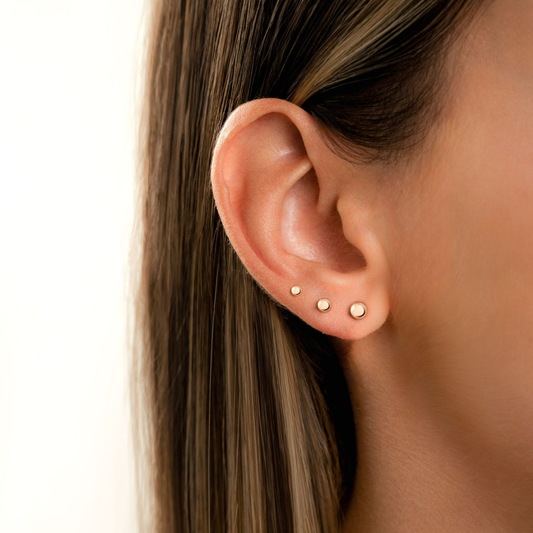 Minimalist Earrings - Lunara-0.08 in-Silver-The Livary