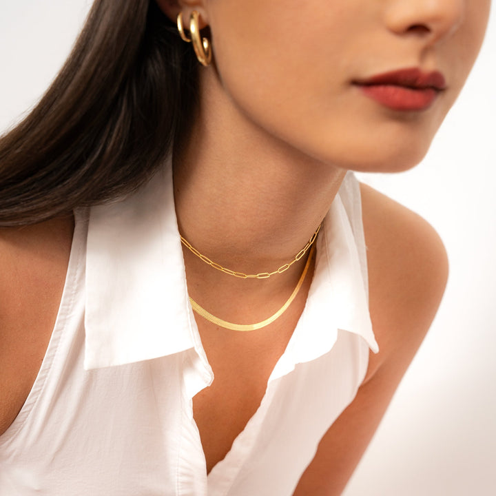 Stylish Flat Chain - Helena-Gold-The Livary