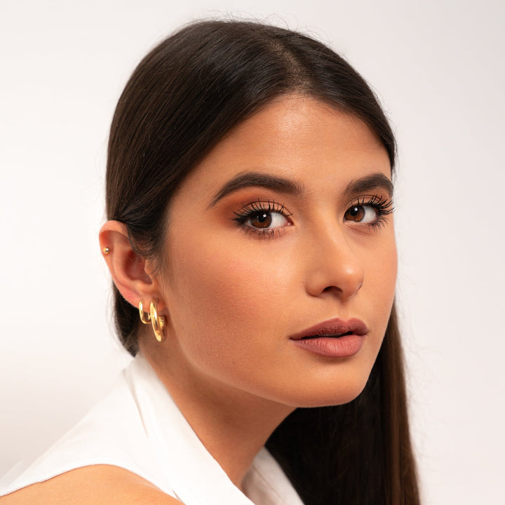 Half-Round Earrings - Elodie-Gold-The Livary
