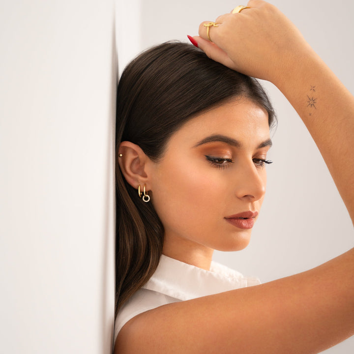 Minimalist Earrings - Lunara-0.08 in-Silver-The Livary