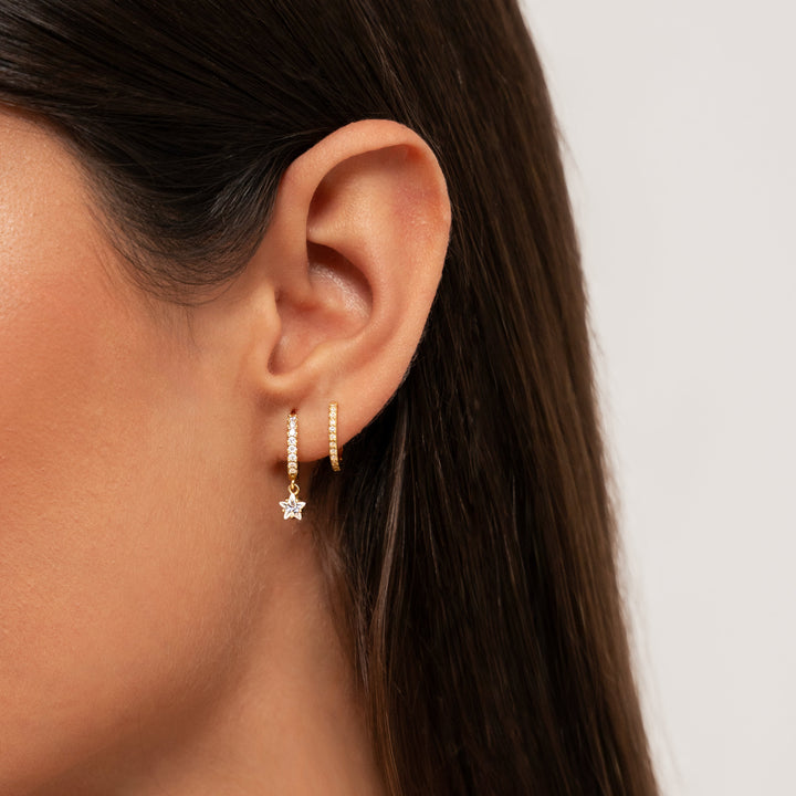 Hanging Star Earrings - Lyra-Gold-The Livary