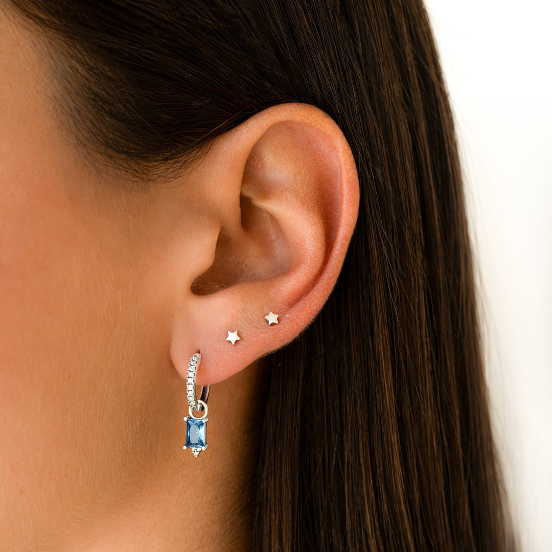 Star Earrings - Luna-Silver-The Livary