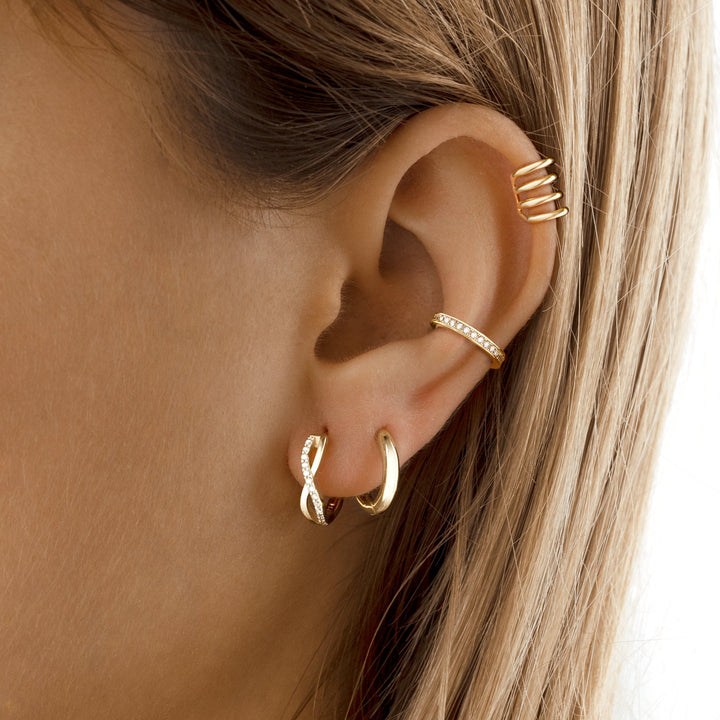 Crossed Earrings - Sophia-Gold-The Livary