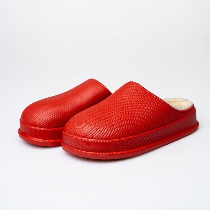 Comfy Ladies Slippers – Luna-Red-4-The Livary