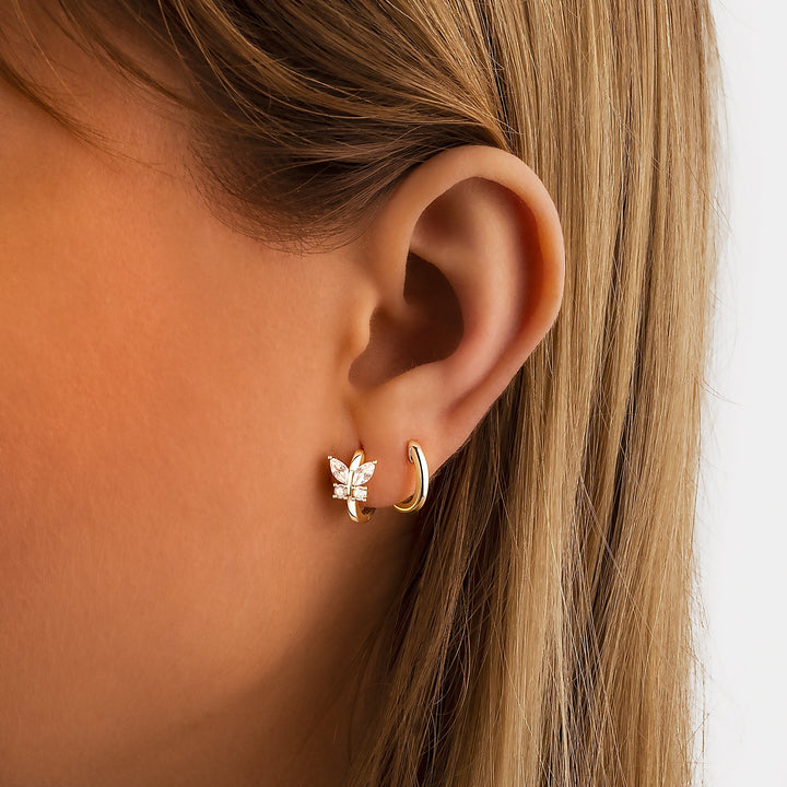 Crystal Butterfly Earrings - Auryn-Silver-The Livary