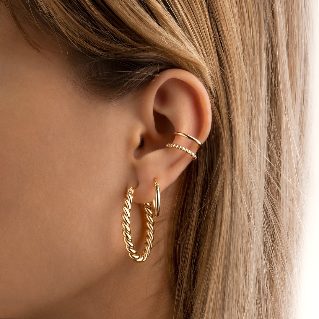 Rol-shaped Creole Earring - Isabelle-Gold-The Livary