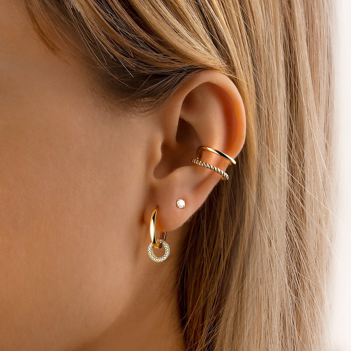 Connected Hoop Earrings - Nerida-Silver-The Livary
