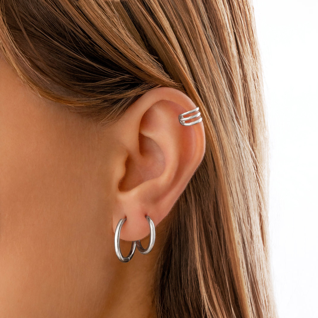 Classic Hoops - Aurina-0.47 in-Silver-The Livary