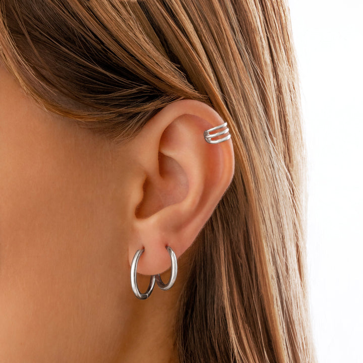 Classic Hoops - Aurina-0.47 in-Silver-The Livary