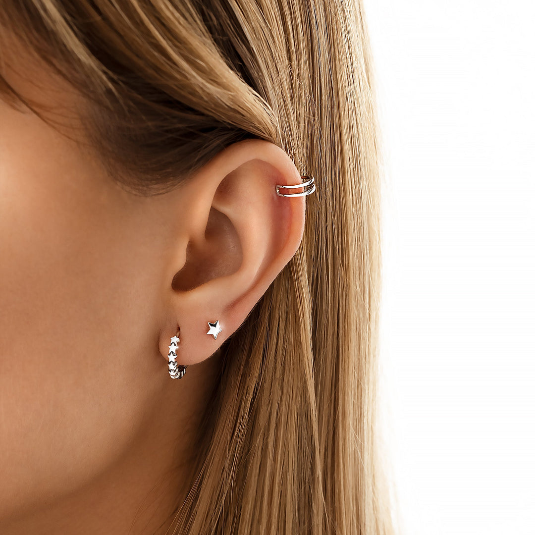 Star Earrings - Luna-Silver-The Livary