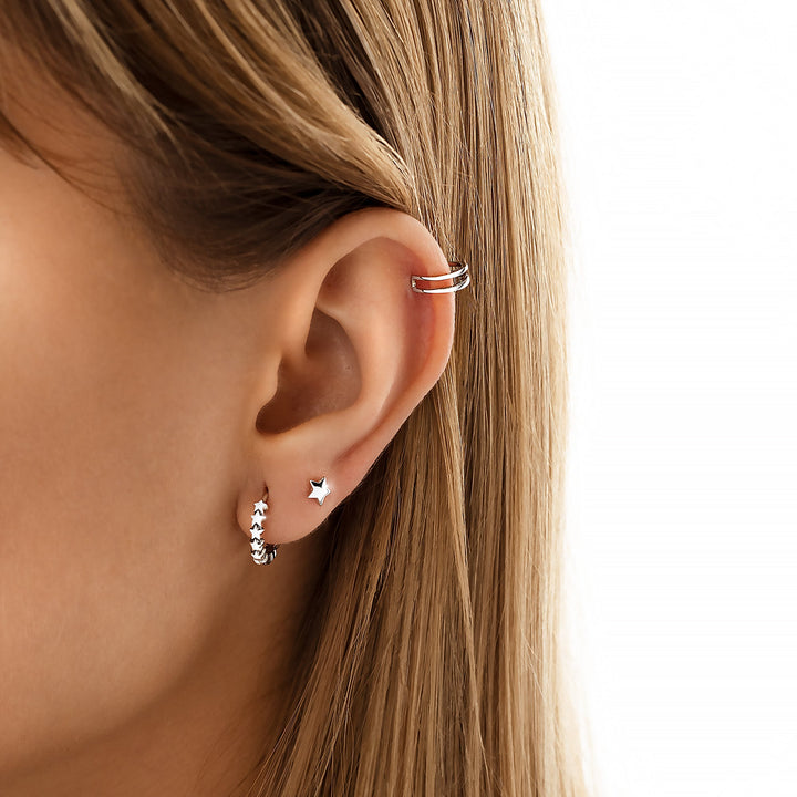 Star Earrings - Luna-Silver-The Livary