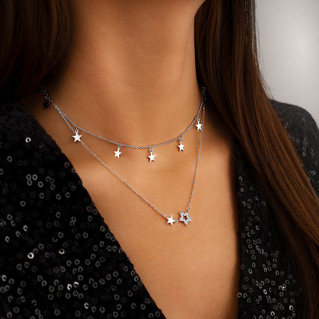 Stylish Star Necklace - Elara-Gold-The Livary
