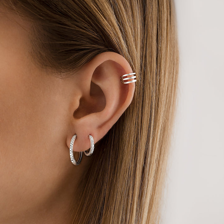 Stylish Zirconia Earrings - Mila-Silver-The Livary