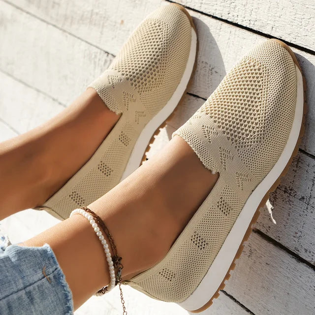 Orthopaedic Ladies Slip-ons - Olivia-Apricot-3.5-The Livary