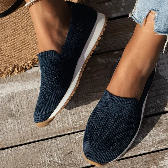 Orthopaedic Ladies Slip-ons - Olivia-Marine Blue-3.5-The Livary