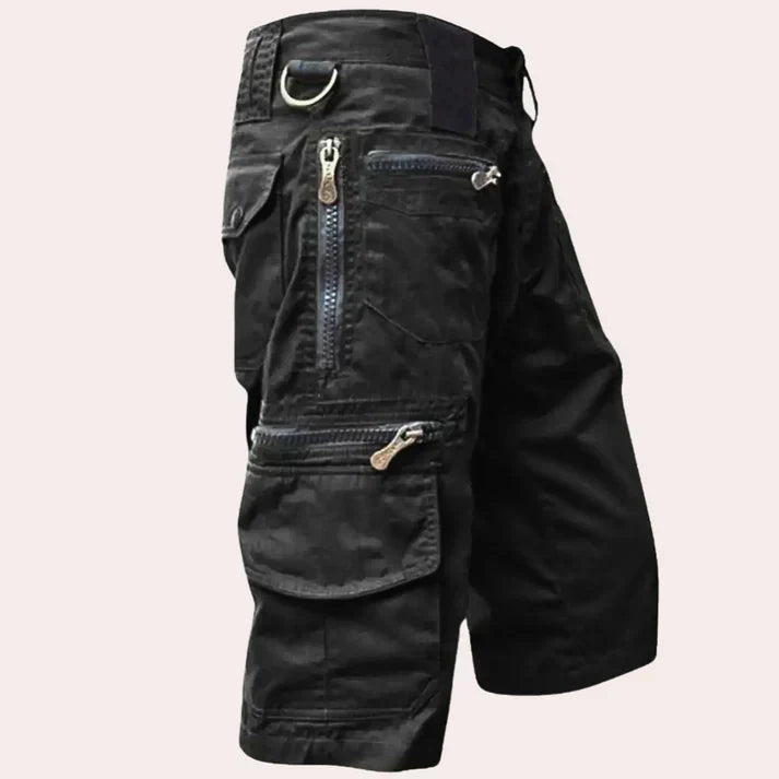 Men's Cargo Shorts for Summer & Leisure - Luca-Black-XS-The Livary