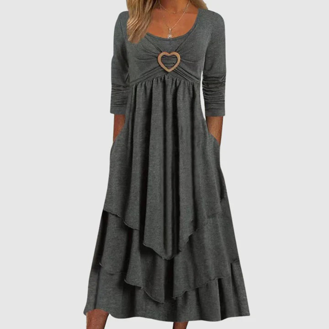 Stylish Long Dress - Naomi-Dark grey-S-The Livary