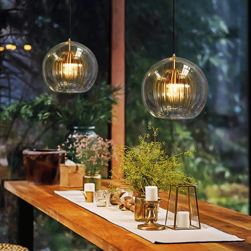 Modern Aluminium-Glass Pendant Lamp - LumaLite-Transparent-Neutral White-The Livary