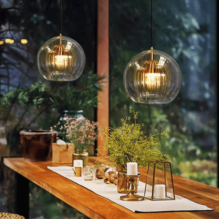 Modern Aluminium-Glass Pendant Lamp - LumaLite-Transparent-Neutral White-The Livary