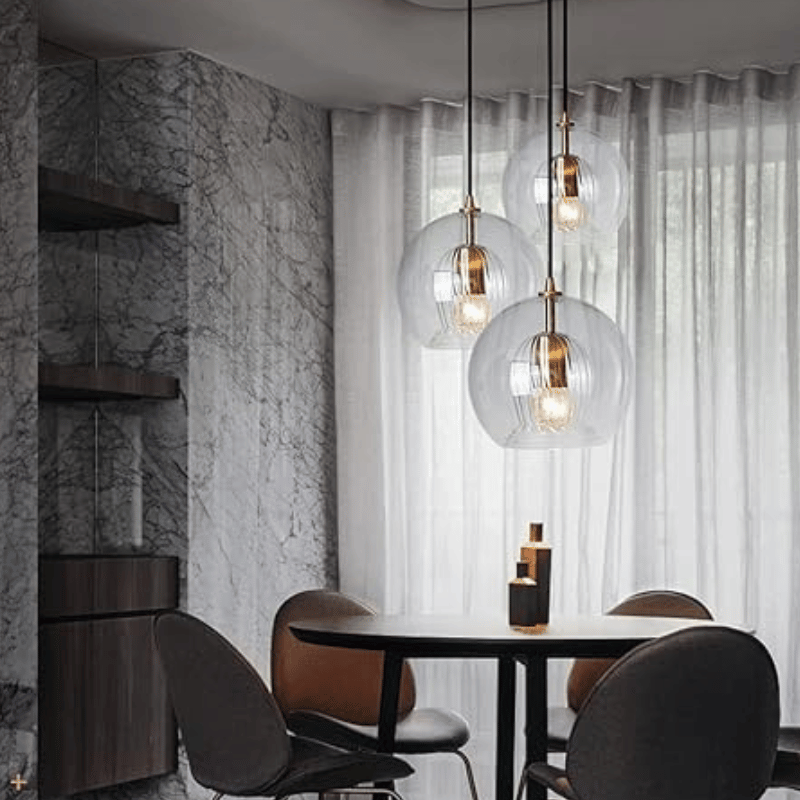 Modern Aluminium-Glass Pendant Lamp - LumaLite-Transparent-Neutral White-The Livary