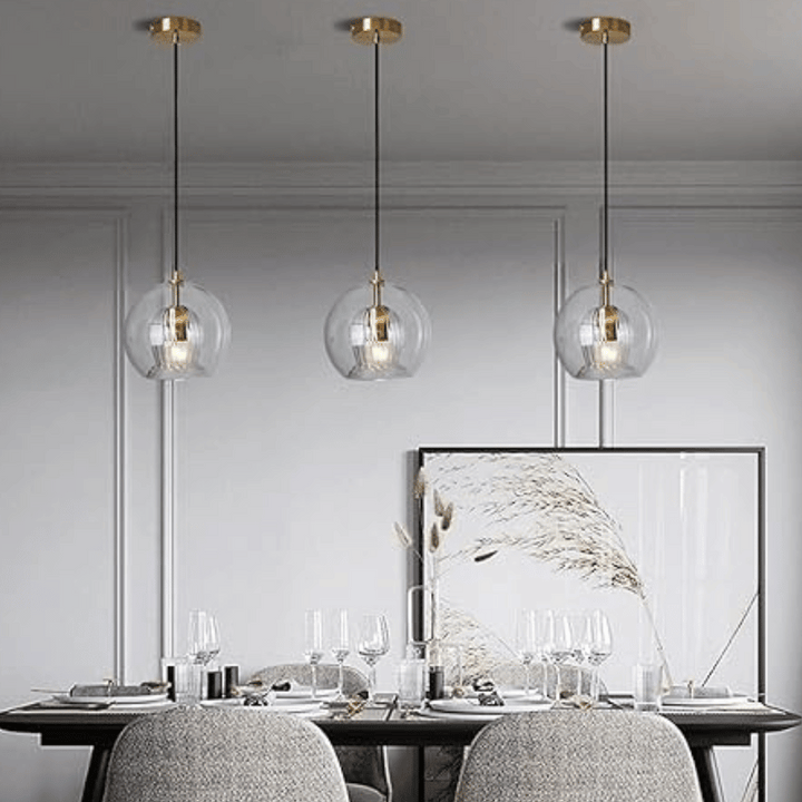 Modern Aluminium-Glass Pendant Lamp - LumaLite-Transparent-Neutral White-The Livary