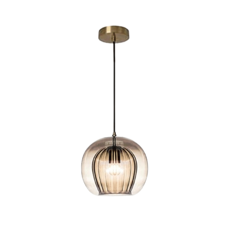 Modern Aluminium-Glass Pendant Lamp - LumaLite-Cognac-Cold White-The Livary