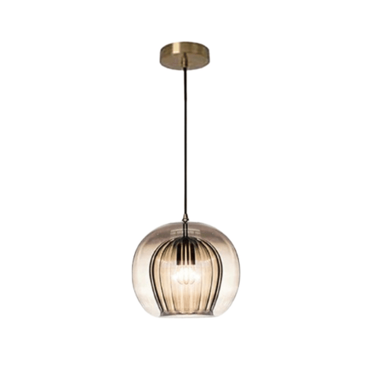 Modern Aluminium-Glass Pendant Lamp - LumaLite-Cognac-Cold White-The Livary