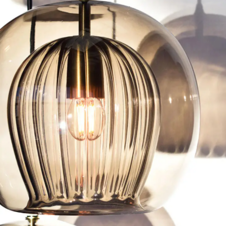 Modern Aluminium-Glass Pendant Lamp - LumaLite-Transparent-Neutral White-The Livary