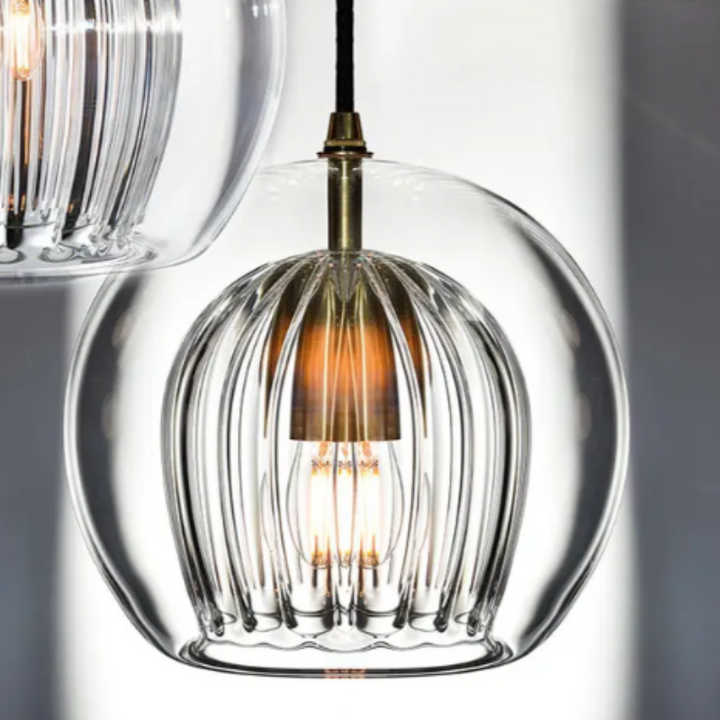 Modern Aluminium-Glass Pendant Lamp - LumaLite-Transparent-Neutral White-The Livary