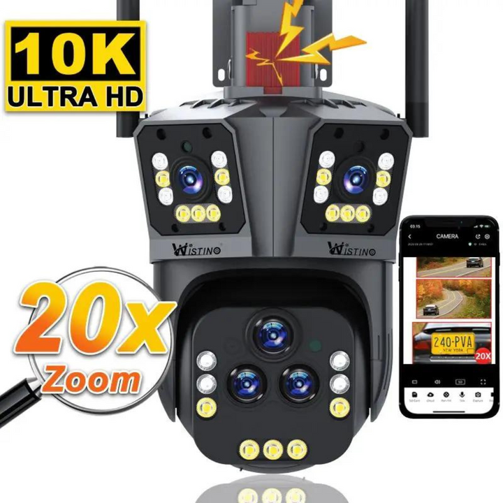 10K WiFi Security Camera with 20MP, 20x Zoom – DualGuard Ultra 10K-The Livary