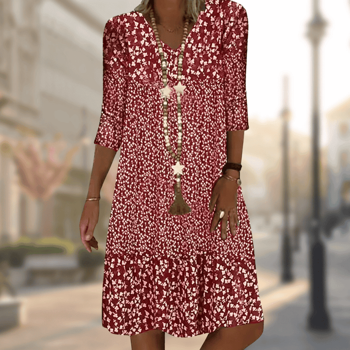 Summer Dress Inspired by Solar Energy – Soleil-Red-M-The Livary