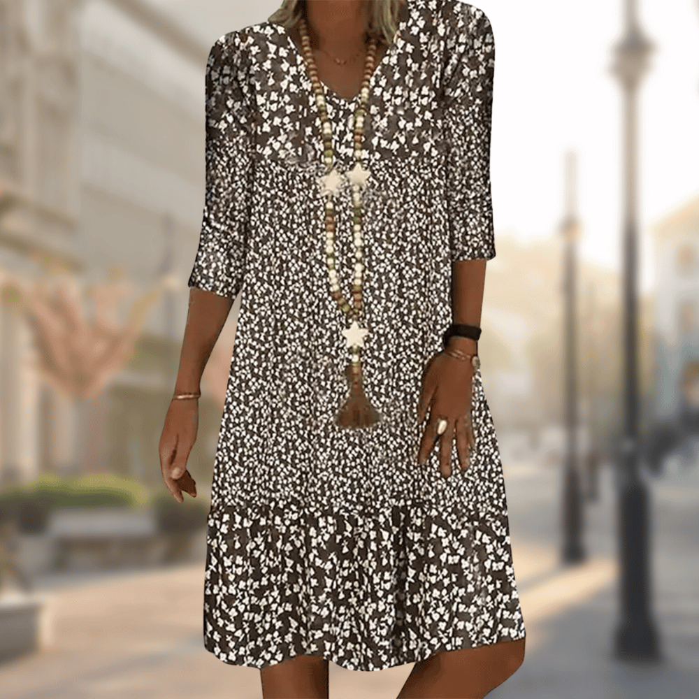 Summer Dress Inspired by Solar Energy – Soleil-Brown-M-The Livary